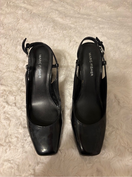 Marc Fisher Shoes - Marc Fisher Black Patent Slingback Block Heels Pumps 7.5 M